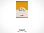 Trade Show Booth Rollup Banner Stand PSD Mockup