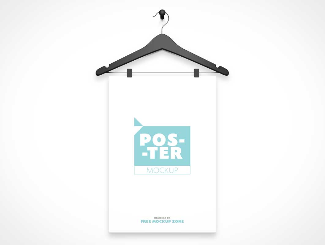Cloths Hangers & Clipped Posters PSD Mockup