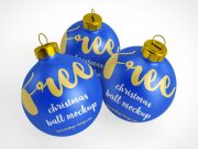 Decorative Christmas Tree Balls PSD Mockup