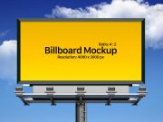 Framed Outdoor Landscape Billboard Advertising PSD Mockup