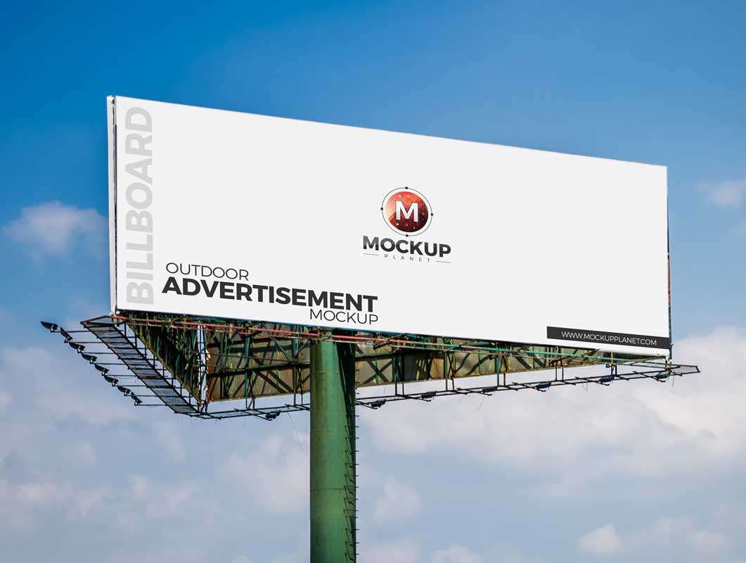 Outdoor Billboard Advertising Sign PSD Mockup