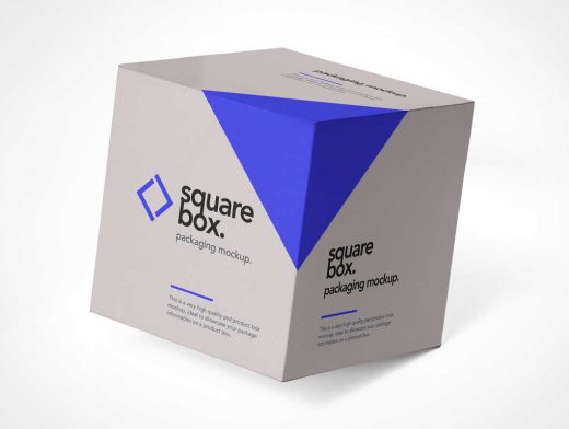 Square Box Delivery Packaging PSD Mockup