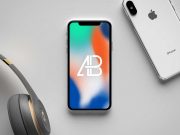 iPhone X Front Display & Back Cover PSD Mockup