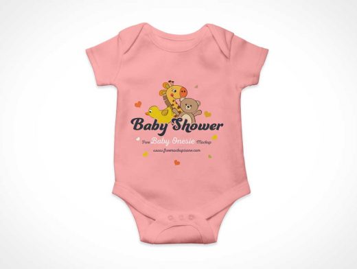 Baby Toddler Onesie & Button Snaps PSD Mockup
