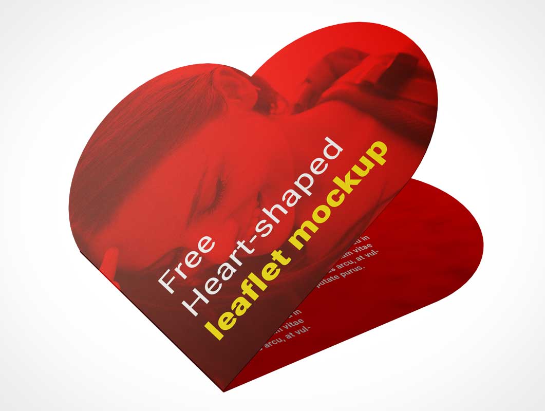 Heart Shaped Valentines Day Card PSD Mockup