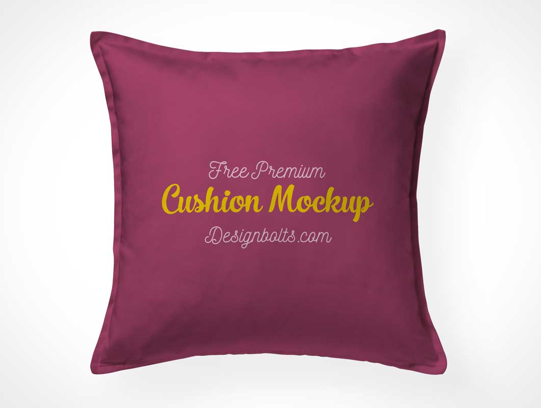 Square Throw Pillow Cushion Cover PSD Mockup