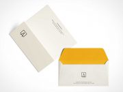 Unsealed Envelope & Folded A4 Letter PSD Mockup