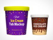 Ice Cream Containers Various Sizes PSD Mockup