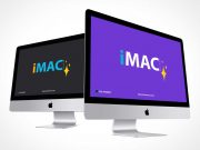 iMac Workstations Product Branding PSD Mockup