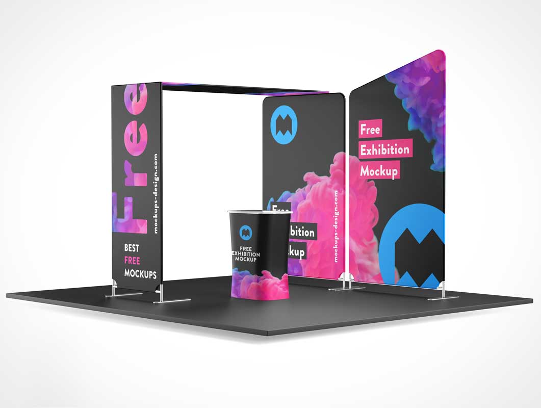 Branded Trade Show Exhibition Booth PSD Mockup