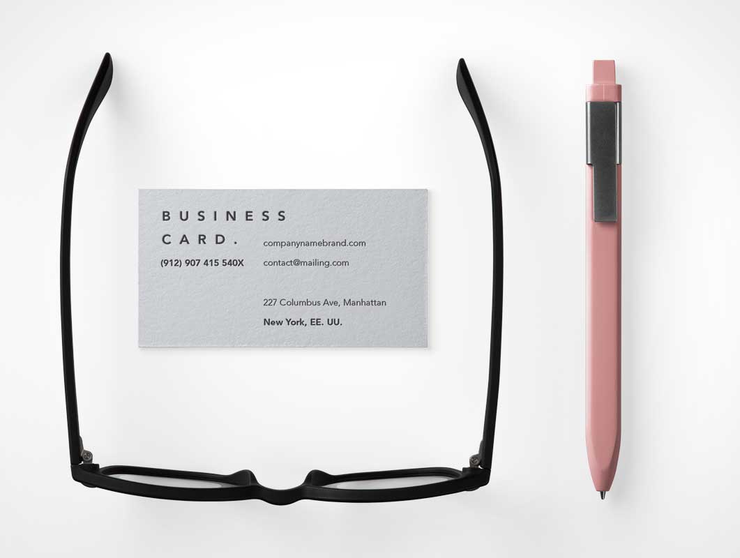 Business Card Branding & Stylus Pen PSD Mockup