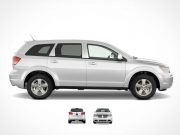 Dodge Journey Crossover SUV Caravan Front, Back & Sides PSD Mockup