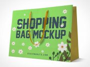 Large Boutique Paper Shopping Bag & Carry Handles PSD Mockup