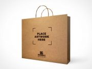 Large Recycled Paper Shopping Bag & Carry Handles PSD Mockup