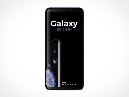 Samsung Galaxy S9 Front Facing Screen Display PSD Mockup