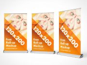 Trade Show Event Rollup Banner Flag PSD Mockup