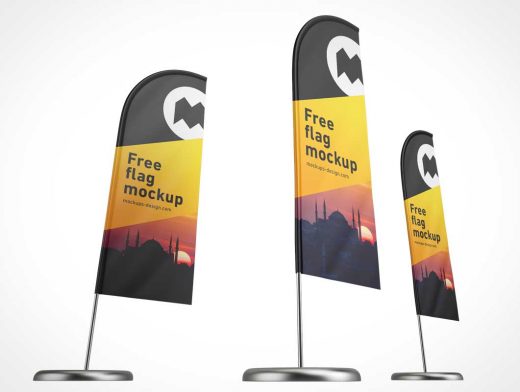 Tradeshow Event Rollup Feather Flag Banner PSD Mockup