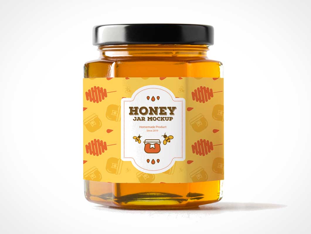 Hexagon Shaped Honey Jar Container & Twist Cap