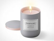 Scented Wax Candle & Lid Cover PSD Mockup