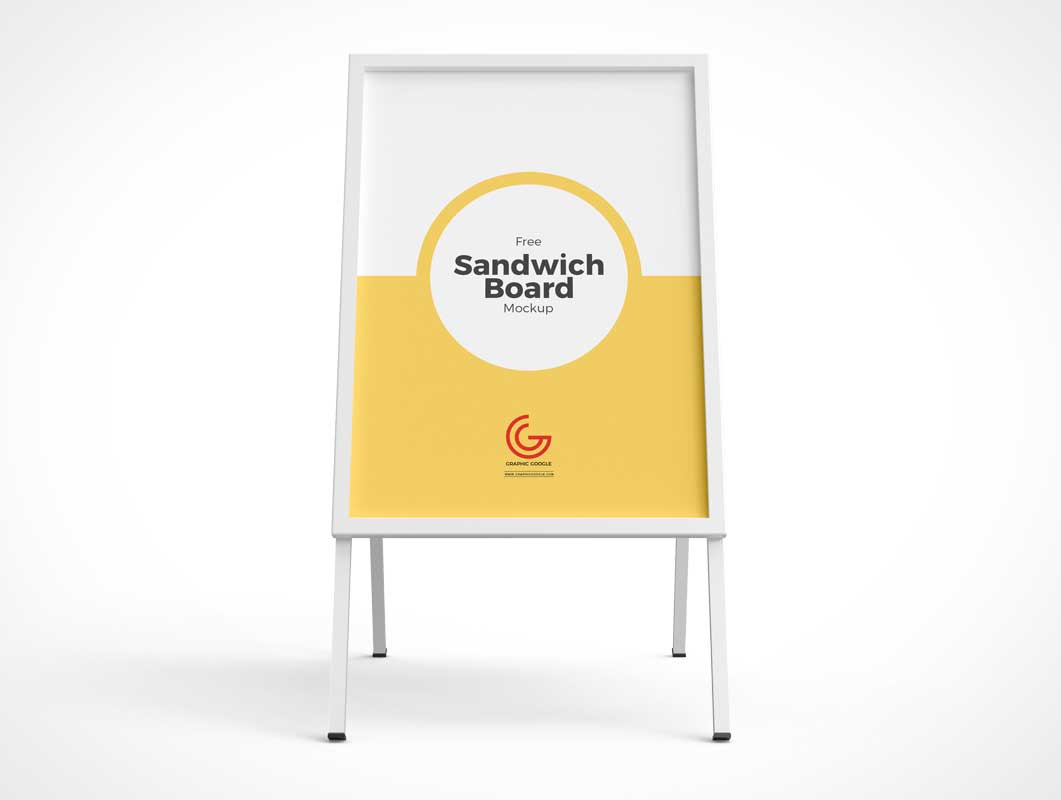Sidewalk Sandwich Display Board PSD Mockup