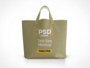 Stitched Canvas Tote Bag & Carry Handles PSD Mockup