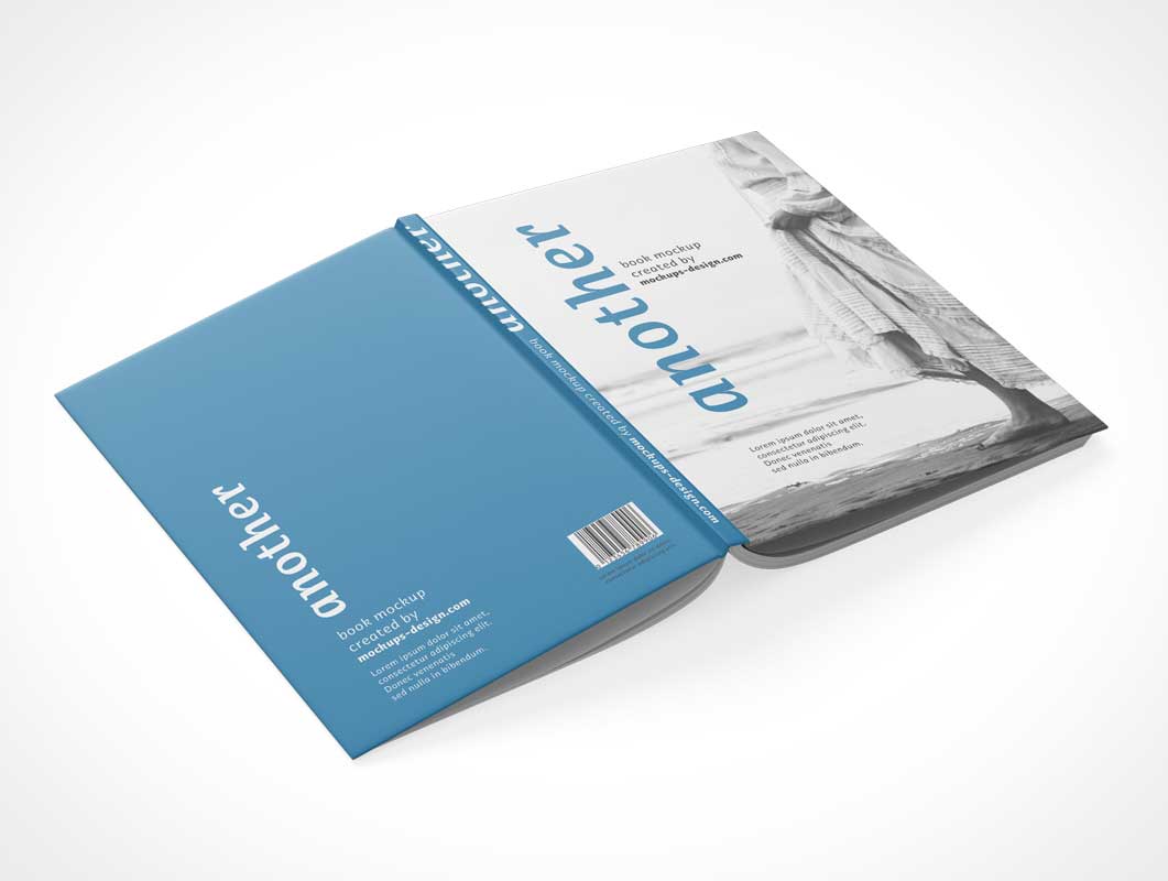 Download A4 Hardcover Book Front, Back & Spine Views PSD Mockup ...