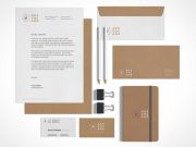 Binder Clips, Office Letterhead Stationery & Notepad PSD Mockup