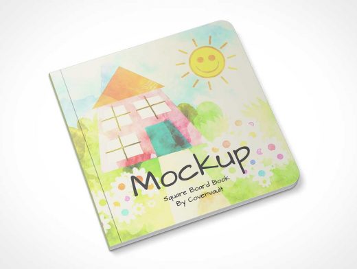 Hardcover Children's Book & Rounded Corners PSD Mockup
