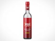 Long Neck Glass Wine Bottle Label PSD Mockup