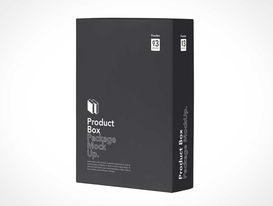 Product Box Merchandise Packaging PSD Mockup