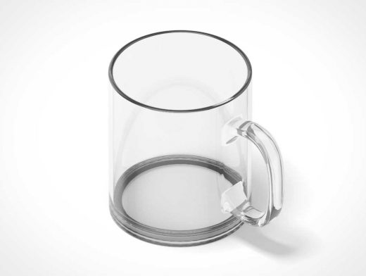 Rotating Animated Glass Mug PSD Mockup