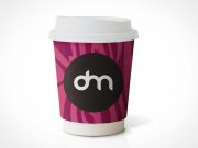 Small Paper Coffee Cup & Heat Guard PSD Mockup