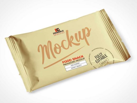 Snack Foil Pouch Packaging PSD Mockup
