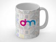 Glazed Ceramic Finish Coffee Mug PSD Mockup