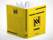 Hardcover Book, Spine & Open Pages PSD Mockup