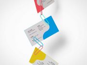 Paper Clipped Business Cards PSD Mockup