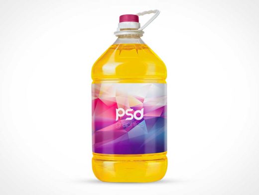4L Clear Plastic Cooking Oil & Carry Handle PSD Mockup