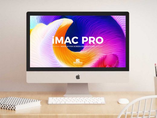 iMac Pro Desktop Workstation Home Office PSD Mockup