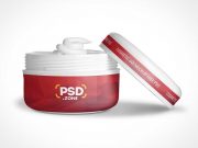Cosmetic Beauty Cream Container Jar & Cover PSD Mockup