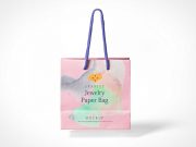 Floating Paper Boutique Shopping Bag & Carry Handle PSD Mockup
