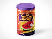 Tin Food Can Container & Lid Cover PSD Mockup