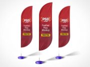 Tradeshow Event Feather Flag Banner PSD Mockup