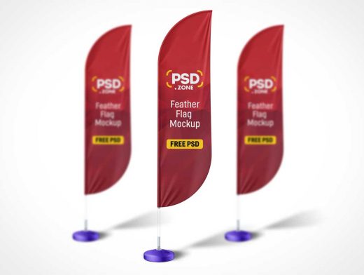 Tradeshow Event Feather Flag Banner PSD Mockup