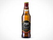 Long Neck Brown Glass Beer Bottle & Label PSD Mockup