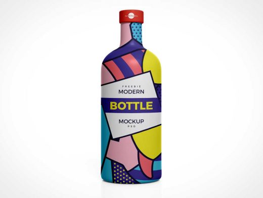 Modern High Shoulder Glass Bottle PSD Mockup