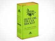 Olive Oil Tin Can Container & Pour Spout PSD Mockup