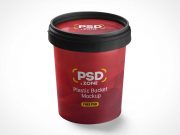 Peel Lid Bucket Container PSD Mockup