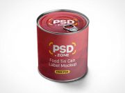 Perishable Tin Food Can & Pull Tab Lid PSD Mockup