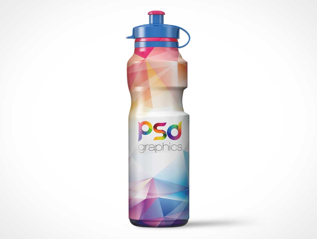 Sports Water Bottle & Plastic Spout PSD Mockup