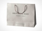 Unfolded Boutique Shopping Bag & Rope Carry Handle PSD Mockup